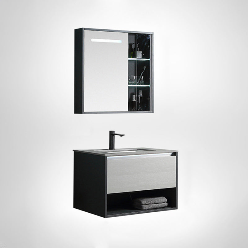 Contemporary Wooden Sink Vanity Storage Shelves Bathroom Sink Vanity