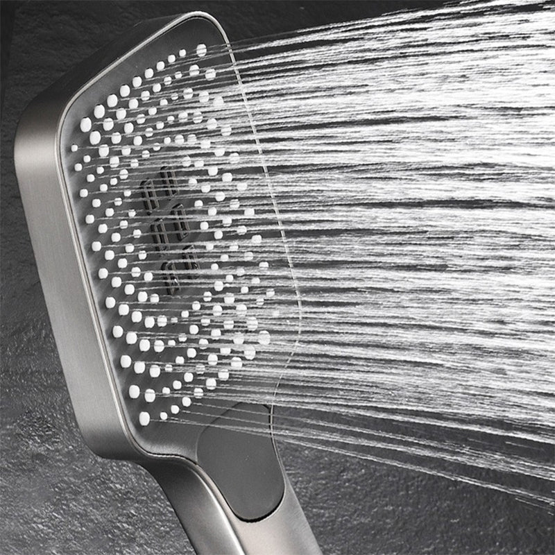 Modern Adjustable Water Flow Square Shower Faucet Shower Hose Shower System on Wall