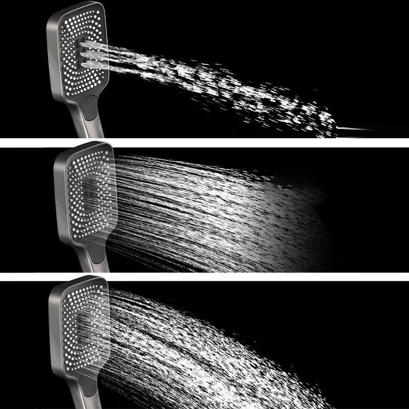 Modern Adjustable Water Flow Square Shower Faucet Shower Hose Shower System on Wall