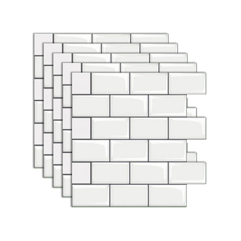 Peel and Stick Subway Tile Waterproof Plastic Rectangle Peel & Stick Tile for Kitchen