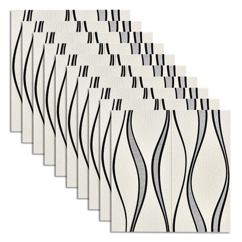 Glam Style Wall Paneling Living Room Peel and Stick 3D Embossed Waterproof Wall Paneling