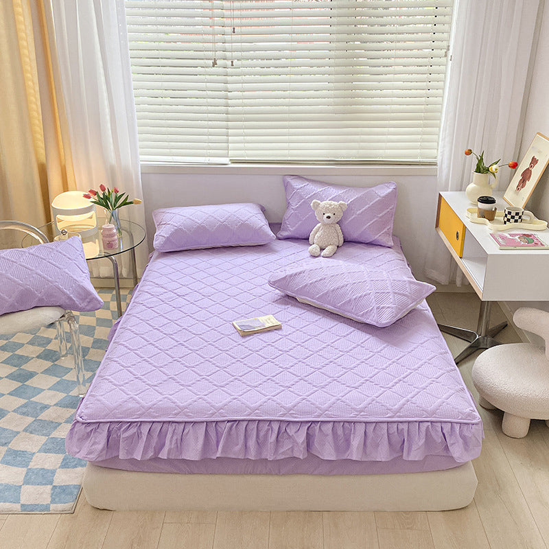 Water Resistant Fitted Sheet Solid Color Sheet 1 Piece Bed Sheet