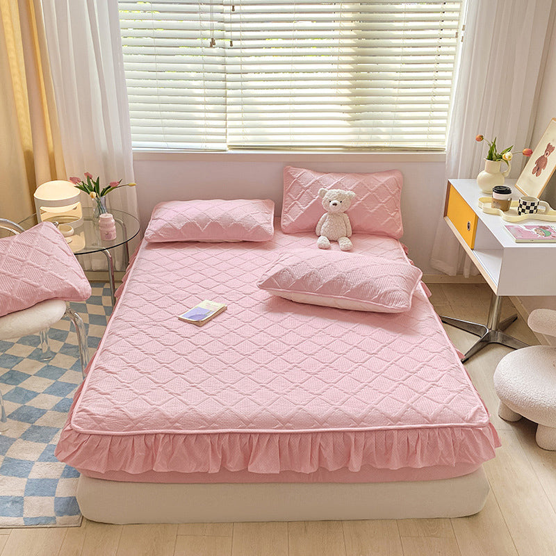 Water Resistant Fitted Sheet Solid Color Sheet 1 Piece Bed Sheet