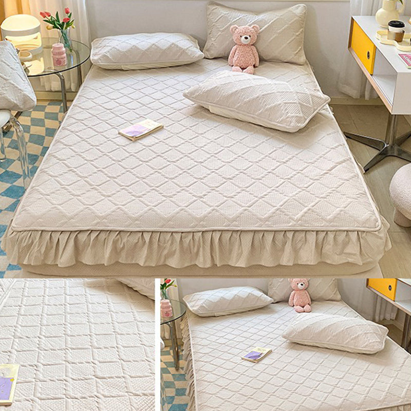 Water Resistant Fitted Sheet Solid Color Sheet 1 Piece Bed Sheet