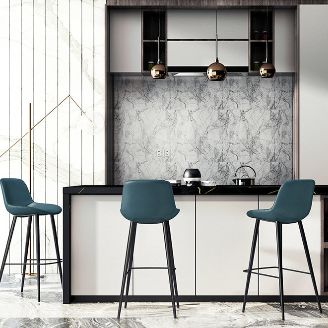 Leather Bar Stool Modern Backrest Counter Stool for Bristol with Metal Legs