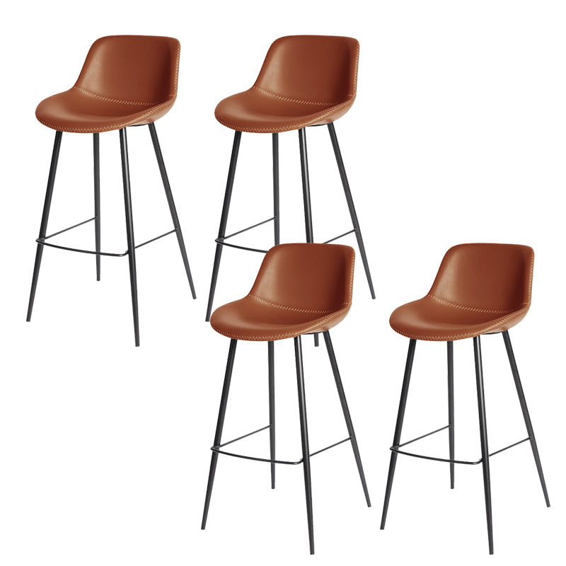 Leather Bar Stool Modern Backrest Counter Stool for Bristol with Metal Legs