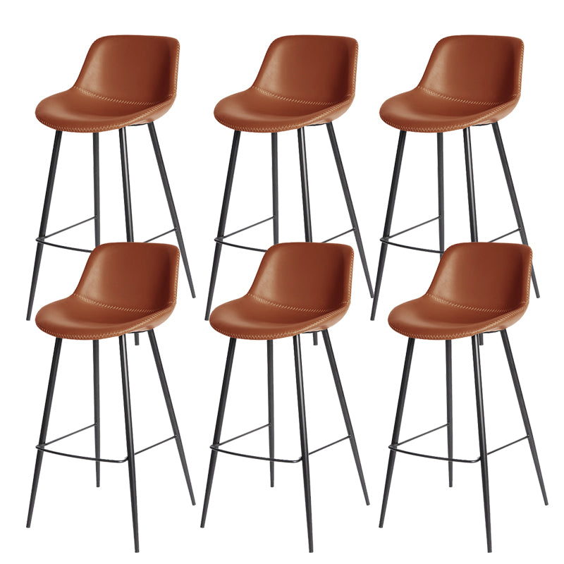 Leather Bar Stool Modern Backrest Counter Stool for Bristol with Metal Legs