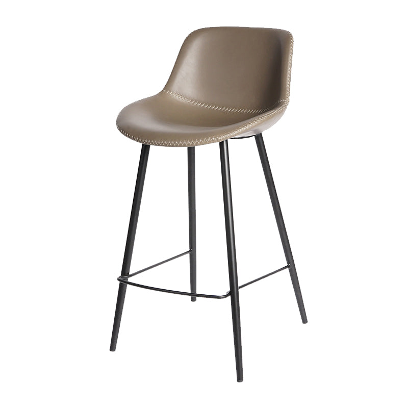 Leather Bar Stool Modern Backrest Counter Stool for Bristol with Metal Legs