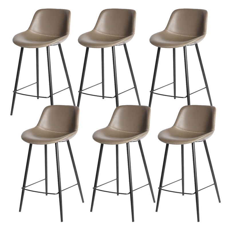 Leather Bar Stool Modern Backrest Counter Stool for Bristol with Metal Legs