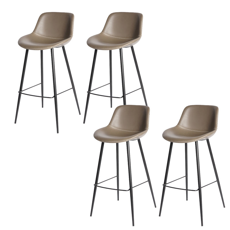 Leather Bar Stool Modern Backrest Counter Stool for Bristol with Metal Legs