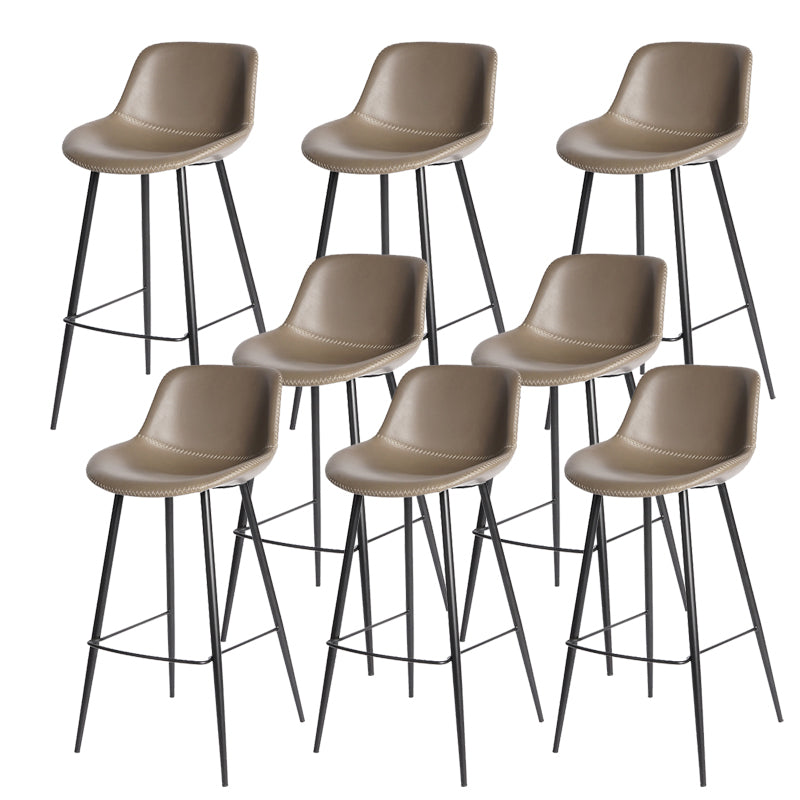 Leather Bar Stool Modern Backrest Counter Stool for Bristol with Metal Legs