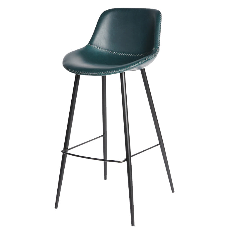 Leather Bar Stool Modern Backrest Counter Stool for Bristol with Metal Legs