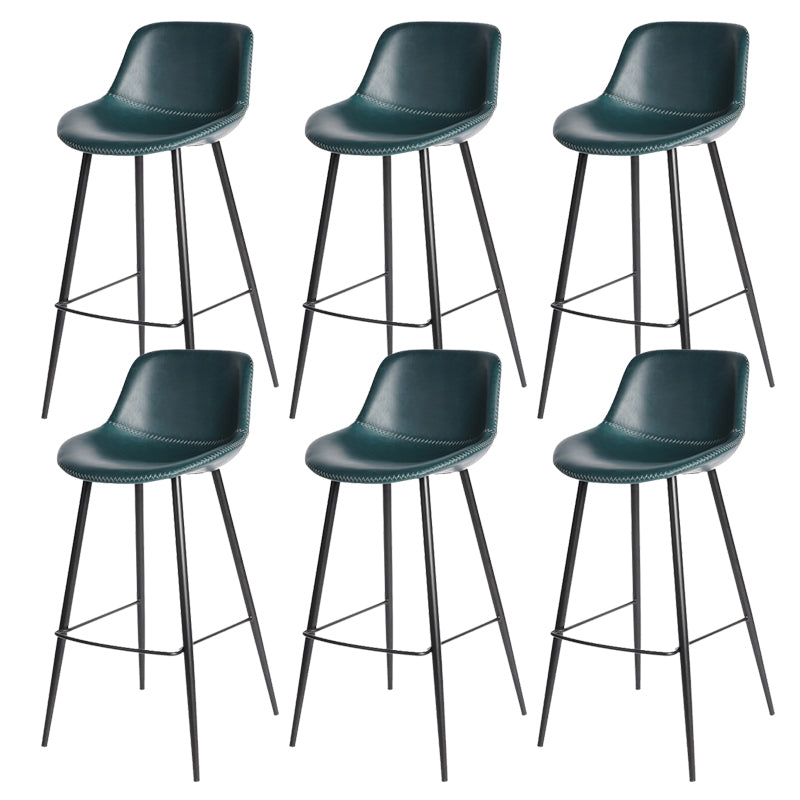 Leather Bar Stool Modern Backrest Counter Stool for Bristol with Metal Legs