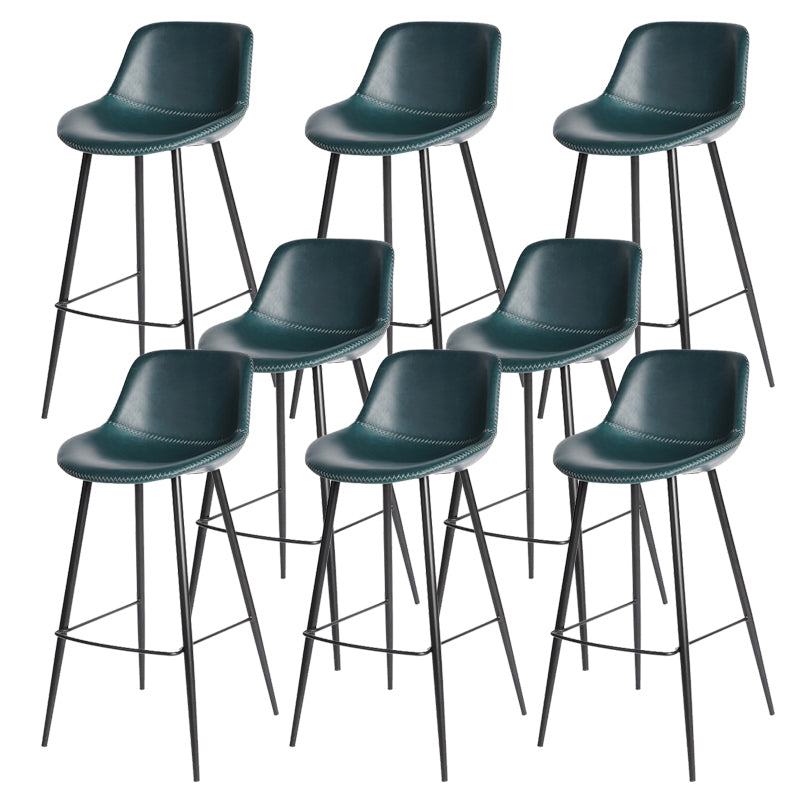 Leather Bar Stool Modern Backrest Counter Stool for Bristol with Metal Legs