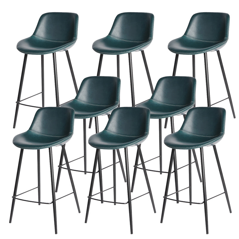 Leather Bar Stool Modern Backrest Counter Stool for Bristol with Metal Legs