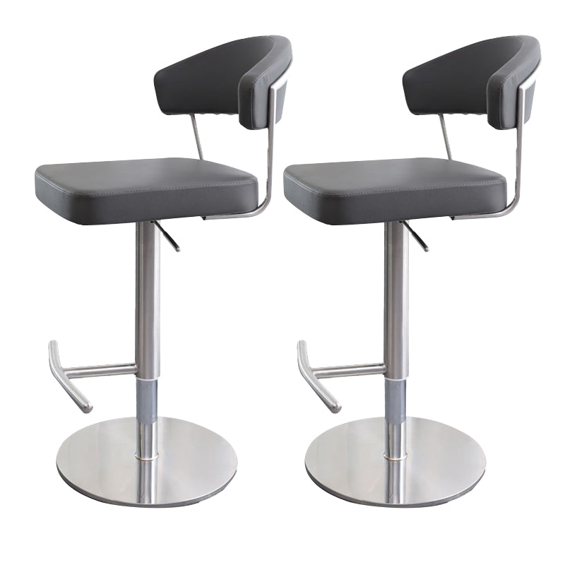 Leather Bar Stool Adjustable Backrest Counter Stool for Bristol With Cushion