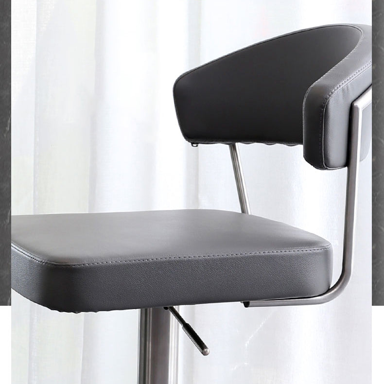 Leather Bar Stool Adjustable Backrest Counter Stool for Bristol With Cushion