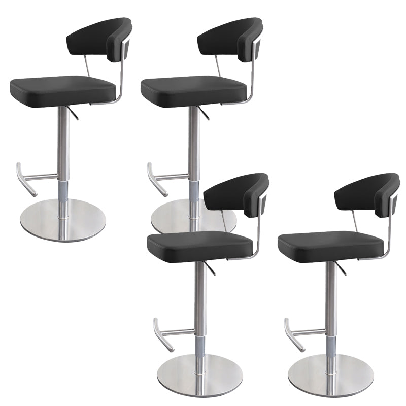Leather Bar Stool Adjustable Backrest Counter Stool for Bristol With Cushion