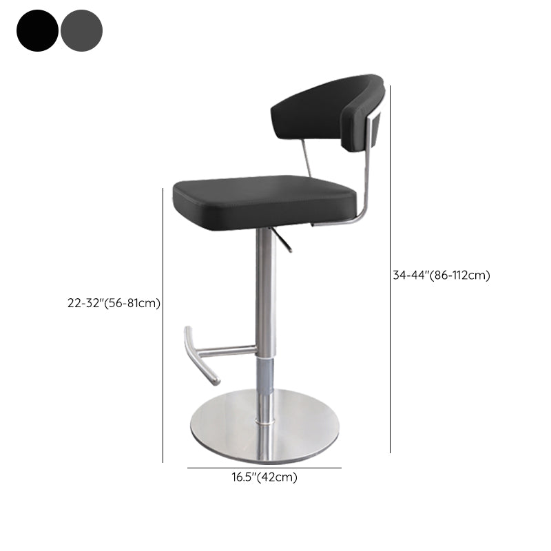 Leather Bar Stool Adjustable Backrest Counter Stool for Bristol With Cushion