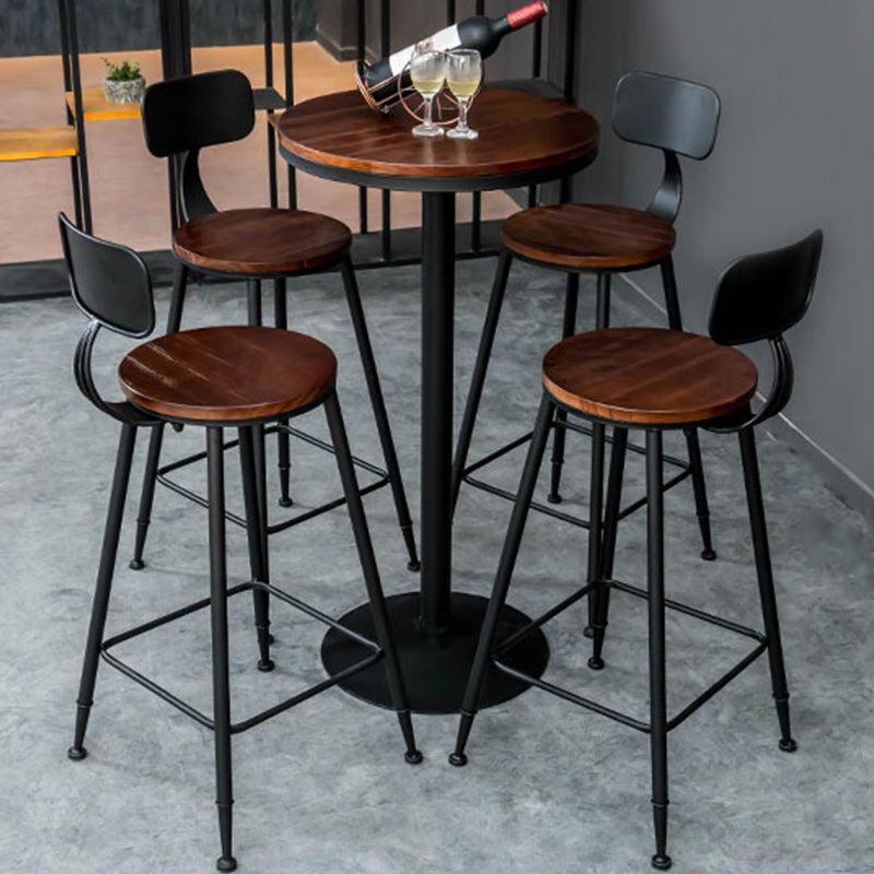 Contemporary Dining Stools Low Back Bar Stools with Footrest