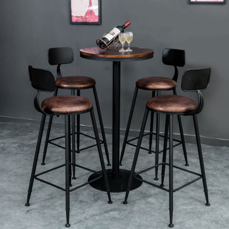 Contemporary Dining Stools Low Back Bar Stools with Footrest