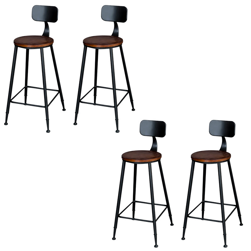 Contemporary Dining Stools Low Back Bar Stools with Footrest