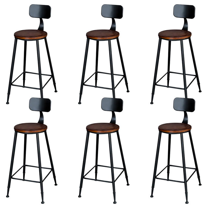 Contemporary Dining Stools Low Back Bar Stools with Footrest
