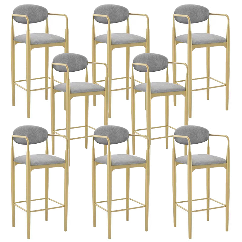 Contemporary Kitchen Dining Arm Chair Upholstered Dining Chair in Grey