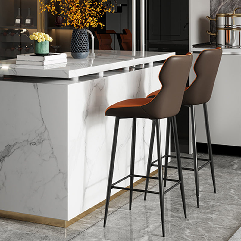 Modern Leather Bar Stool Upholstered Counter Stool for Bristol