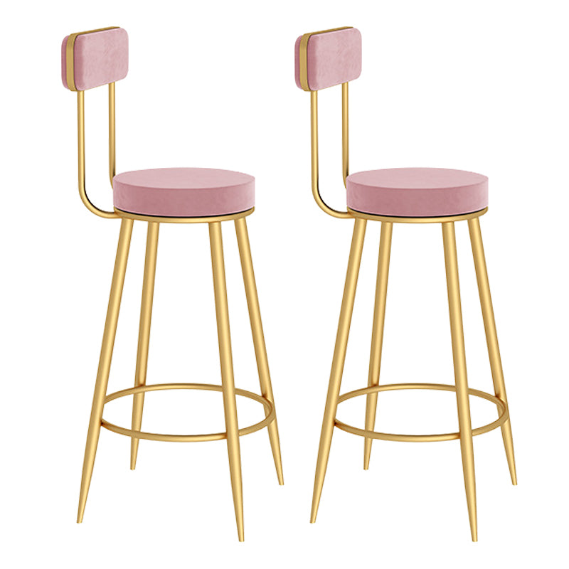 Contemporary Metal Bar Stools Armless Dining Stools with Footrest