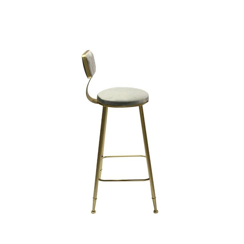 Contemporary Metal Bar Stools Armless Dining Stools with Footrest