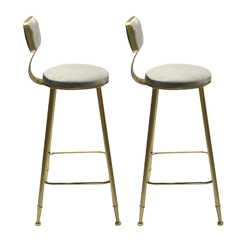 Contemporary Metal Bar Stools Armless Dining Stools with Footrest