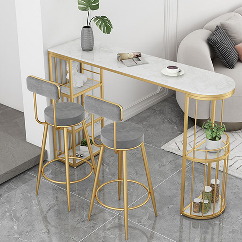 Contemporary Metal Bar Stools Armless Dining Stools with Footrest
