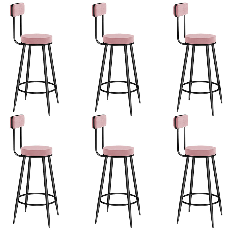 Contemporary Metal Bar Stools Armless Dining Stools with Footrest