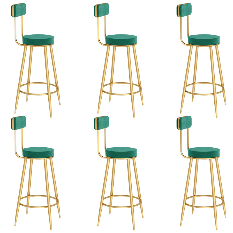 Contemporary Metal Bar Stools Armless Dining Stools with Footrest