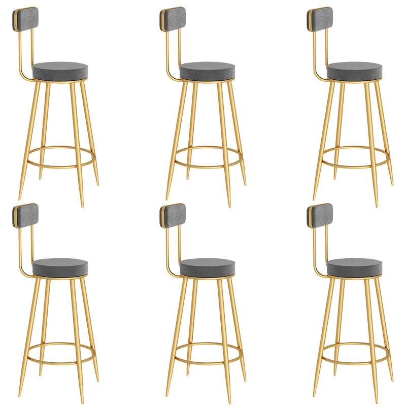 Contemporary Metal Bar Stools Armless Dining Stools with Footrest