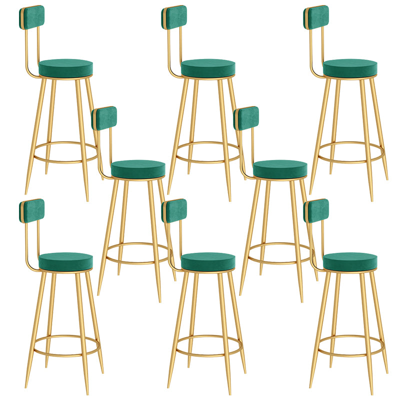 Contemporary Metal Bar Stools Armless Dining Stools with Footrest