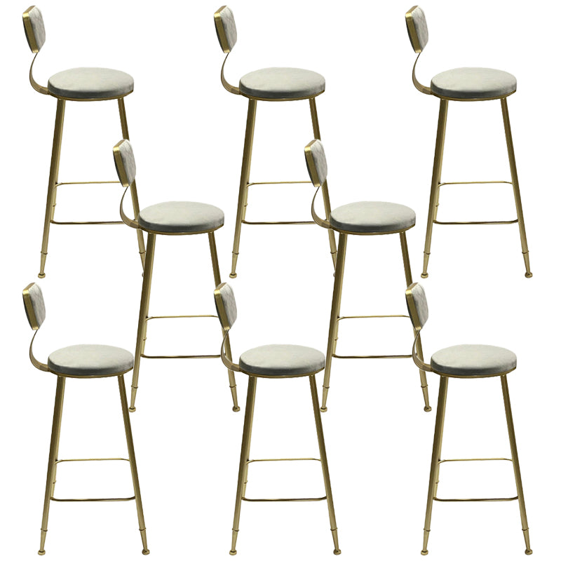 Contemporary Metal Bar Stools Armless Dining Stools with Footrest