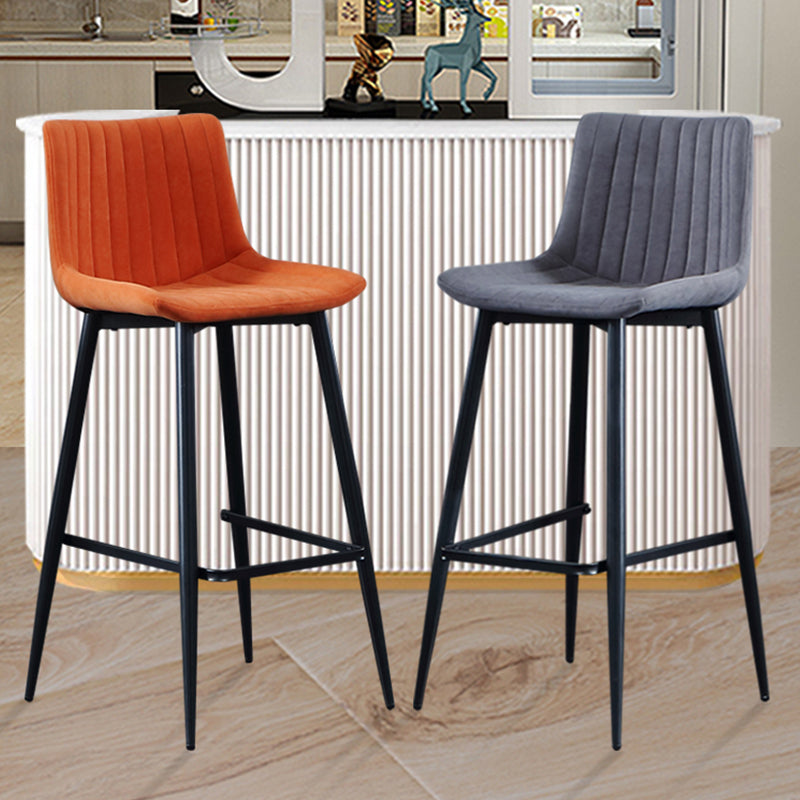 Modern Velvet Bar Stool Backrest Counter Stool for Dining Room