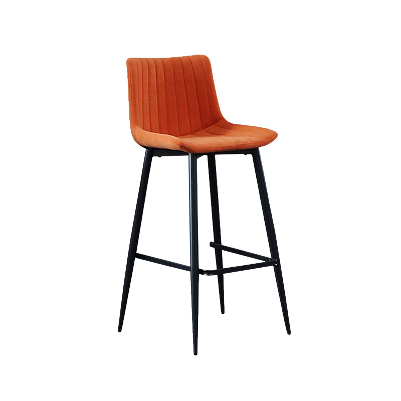 Modern Velvet Bar Stool Backrest Counter Stool for Dining Room