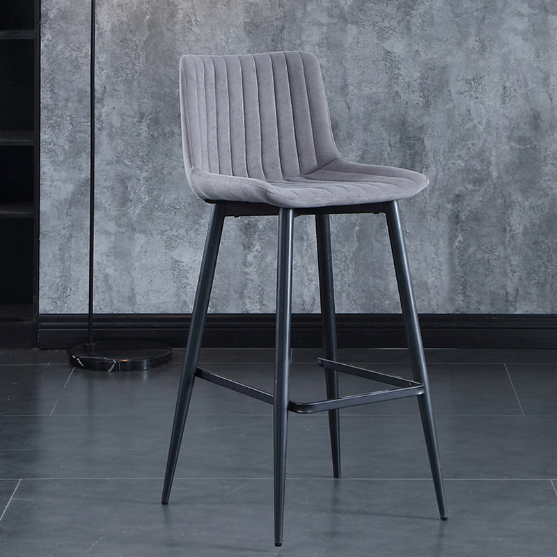 Modern Velvet Bar Stool Backrest Counter Stool for Dining Room