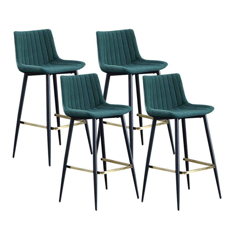 Modern Velvet Bar Stool Backrest Counter Stool for Dining Room