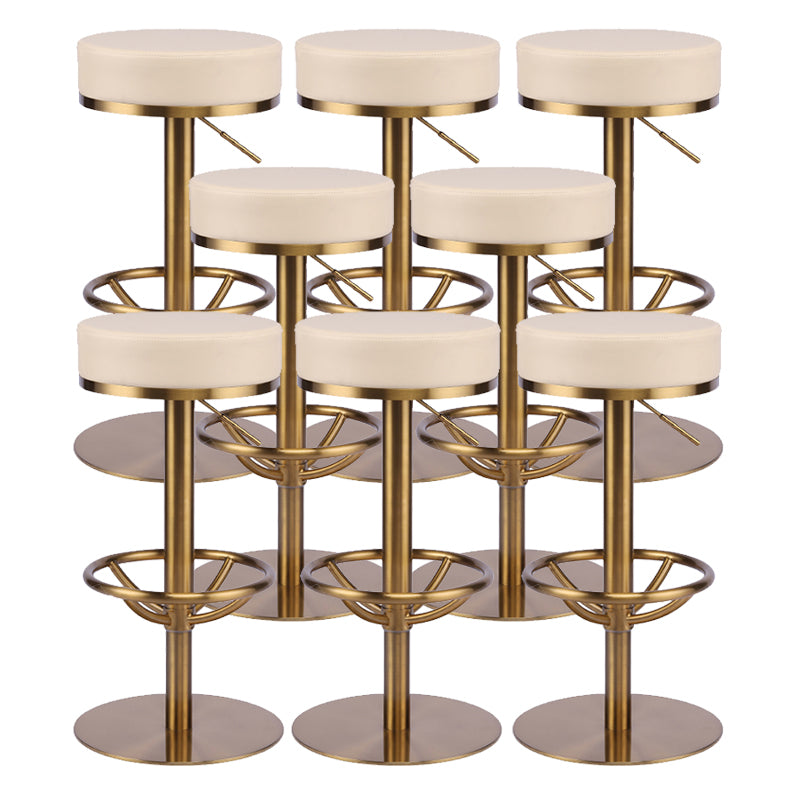 Industrial Leather Bar Stool Adjustable Backless Counter Stool for Bristol