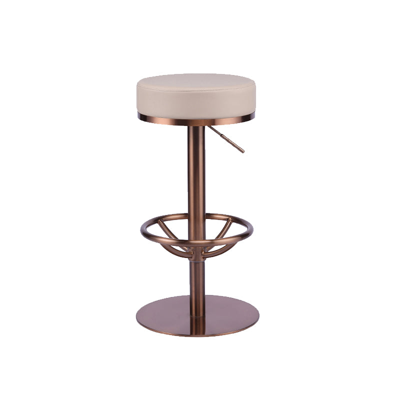 Industrial Leather Bar Stool Adjustable Backless Counter Stool for Bristol