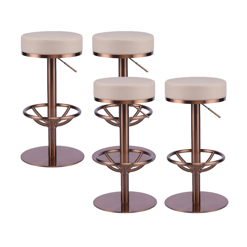 Industrial Leather Bar Stool Adjustable Backless Counter Stool for Bristol
