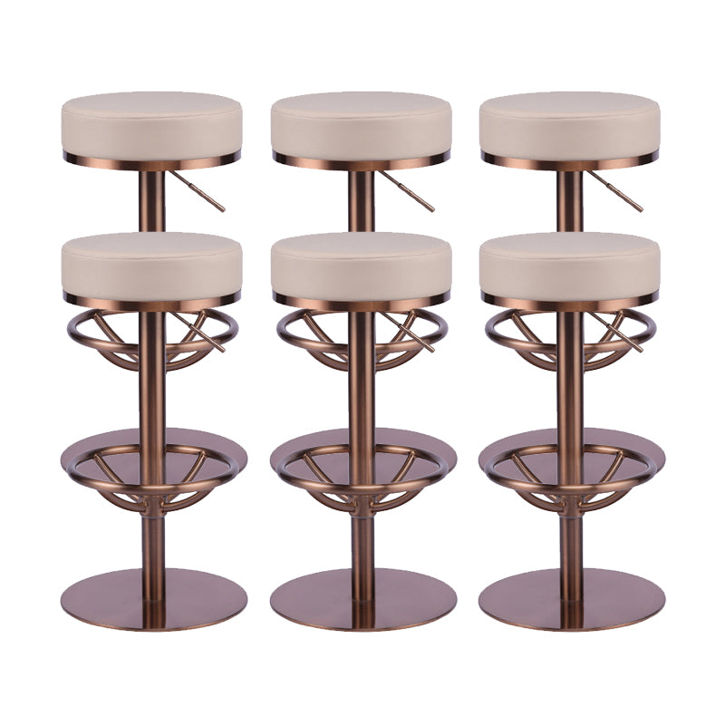 Industrial Leather Bar Stool Adjustable Backless Counter Stool for Bristol