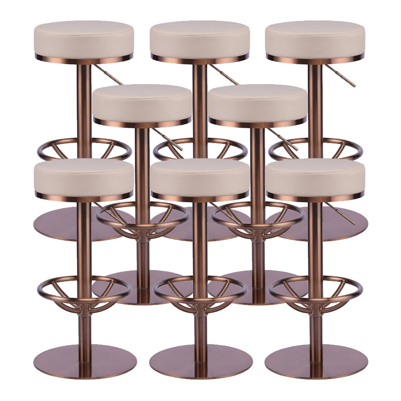 Industrial Leather Bar Stool Adjustable Backless Counter Stool for Bristol