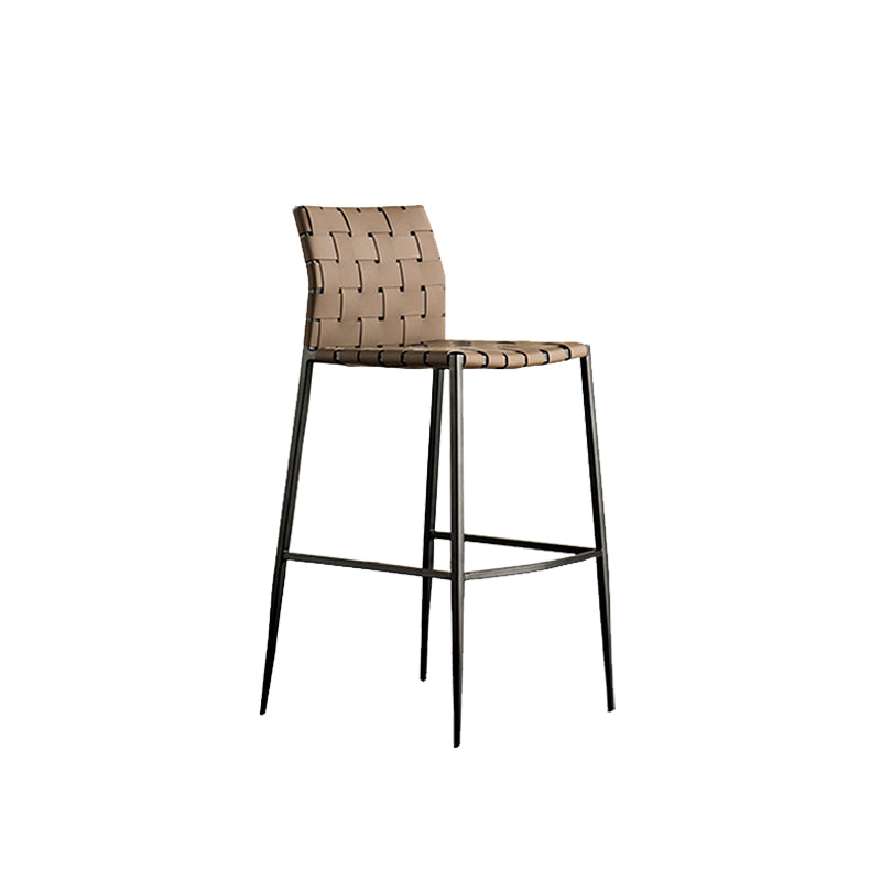 Faux Leather Dining Stools Contemporary Bar Stools with Metal Base