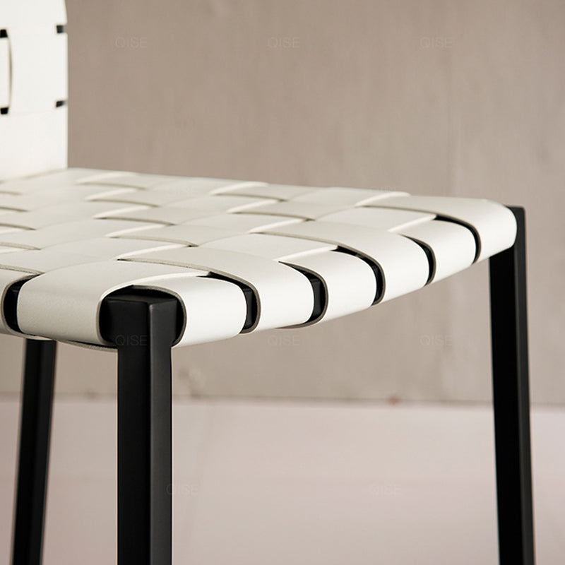 Faux Leather Dining Stools Contemporary Bar Stools with Metal Base