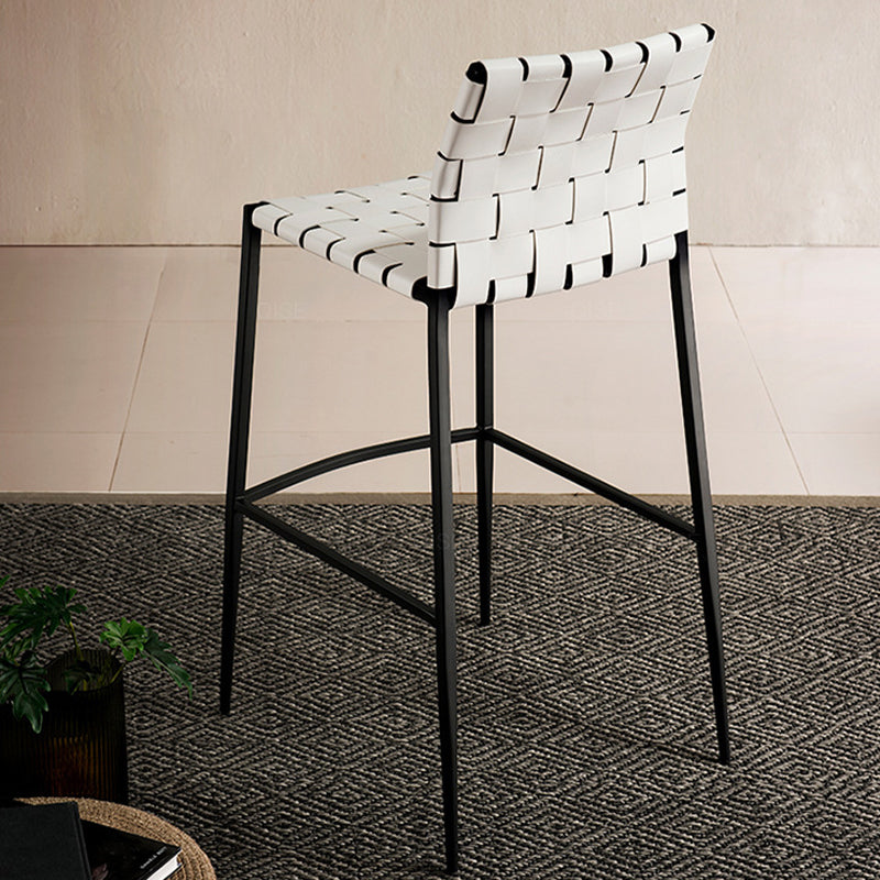 Faux Leather Dining Stools Contemporary Bar Stools with Metal Base